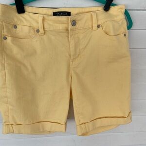 Talbots 5 pocket boyfriend denim yellow shorts